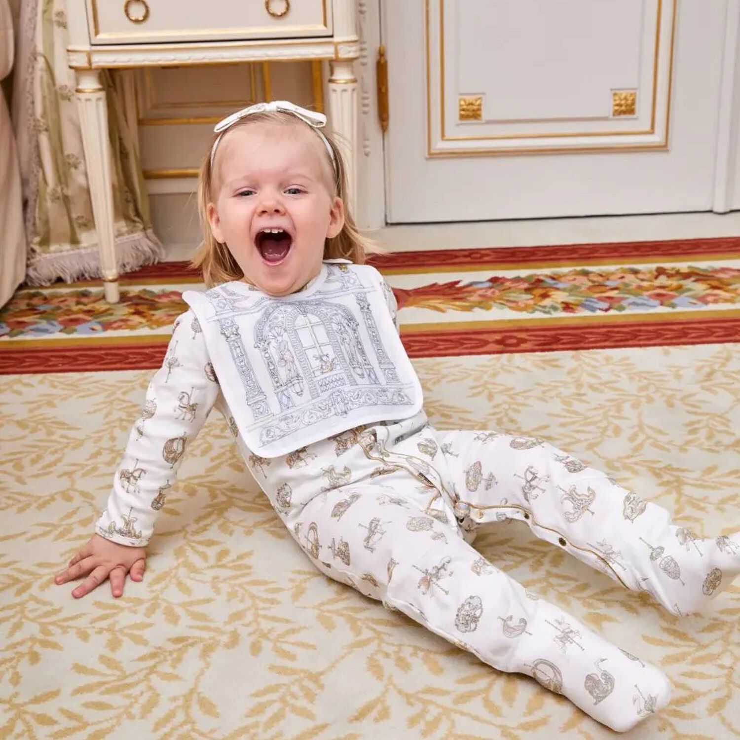 White Carousel Babygrow, 1, hi-res image number null