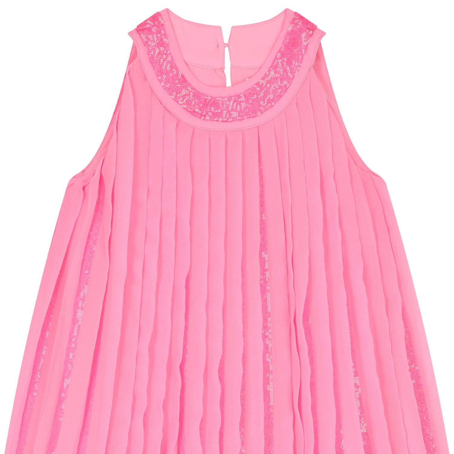 Girls Pink Chiffon Pleated Dress, 1, hi-res