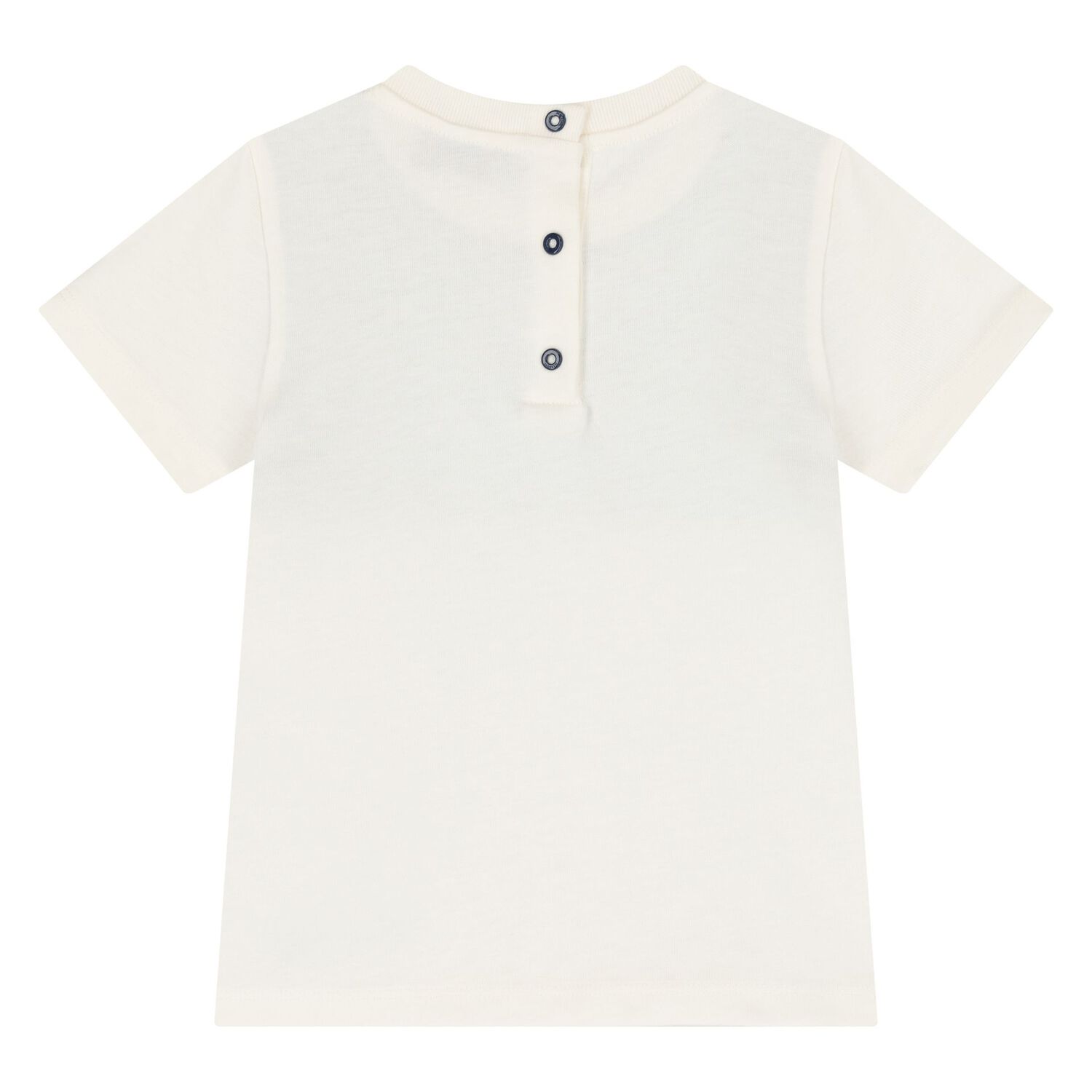Younger Boys Ivory & Navy Blue Zig Zag T-Shirt, 1, hi-res