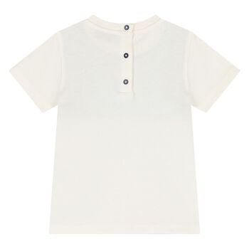 Younger Boys Ivory & Navy Blue Zig Zag T-Shirt