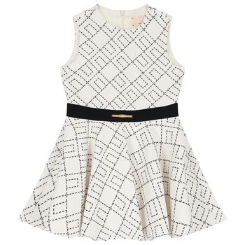 Girls Ivory Logo Dress