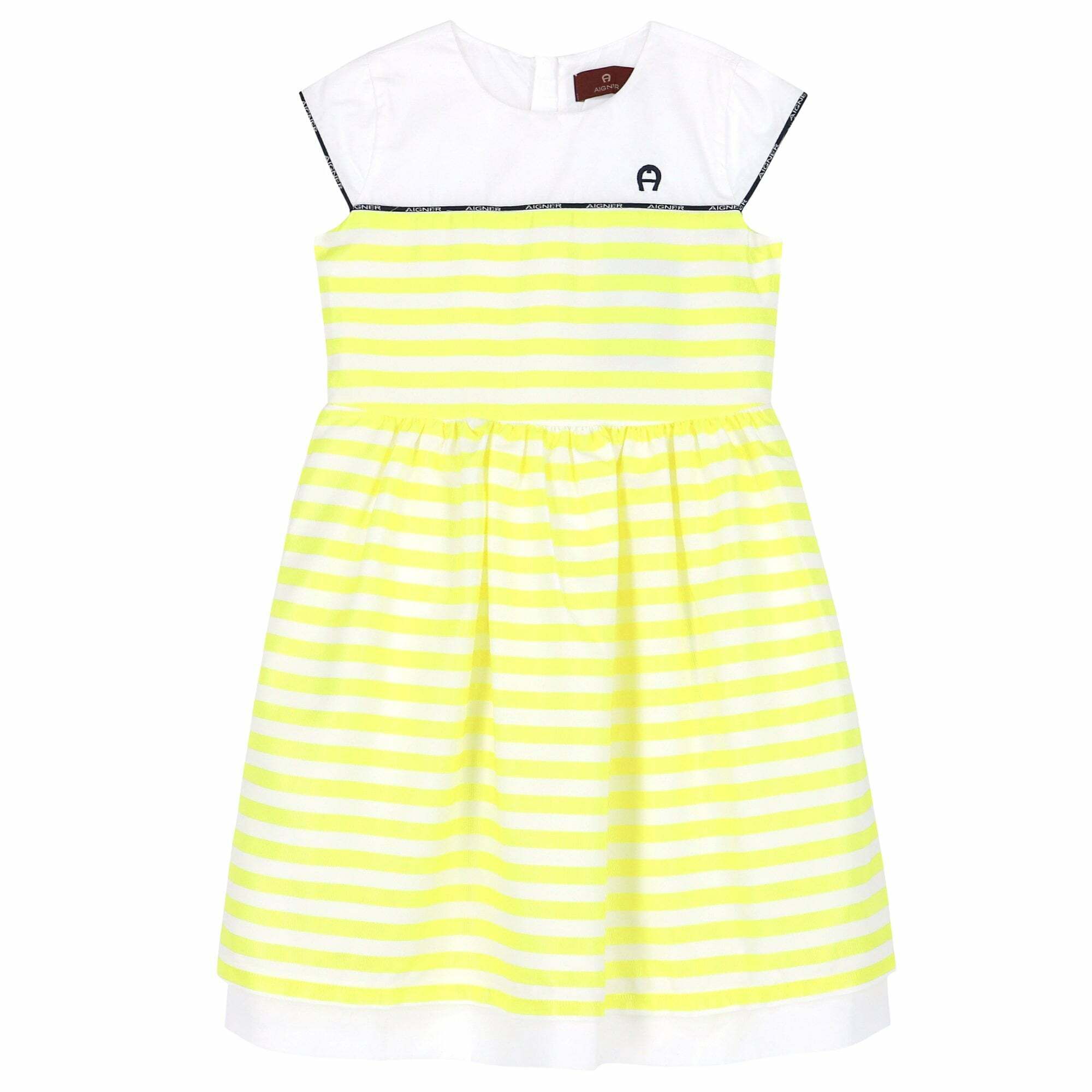 Yellow and shop white dress