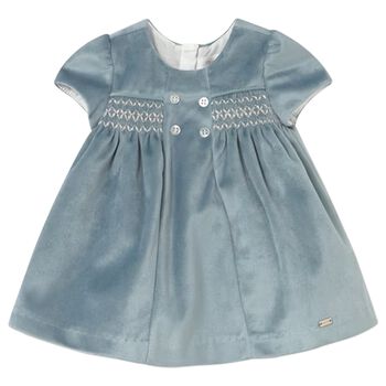 Baby Girls Blue Smocked Dress