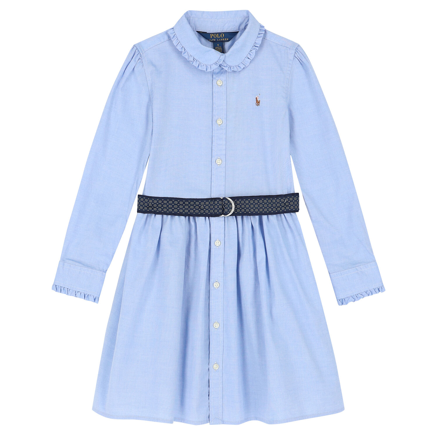 Ralph Lauren Girls Blue Logo Shirt Dress Junior Couture UAE