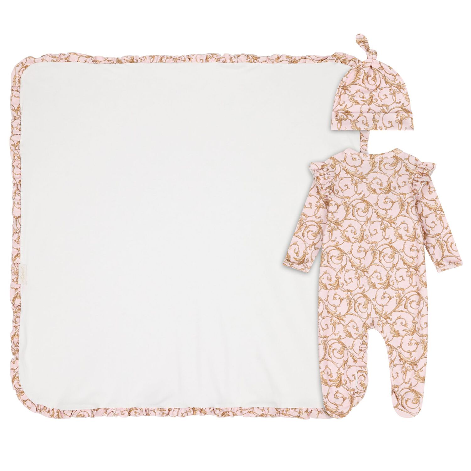 Baby Girls Pink & Gold Babygrow Gift Set, 1, hi-res