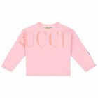 Girls Pink Logo Top, 1, hi-res