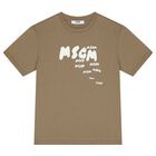 Boys Beige Logo T-Shirt, 2, hi-res