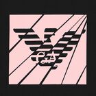 توب بنات بأكمام بالشعار باللون الأسود والوردى, 1, hi-res