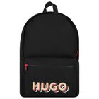 Boys Black Logo Backpack, 1, hi-res