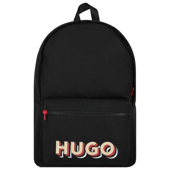 Boys Black Logo Backpack