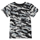 Boys Grey Camouflaged Logo T-Shirt, 1, hi-res