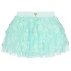 Girls Green Sequin Tulle Skirt, 1, hi-res