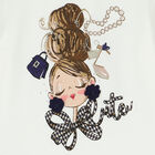 توب بنات بأكمام باللون العاجي, 3, hi-res