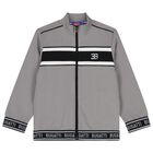 Boys Grey Logo Zip Up Top, 1, hi-res