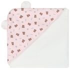 طقم بنات أفرول بالشعار باللون الأبيض والوردي, 1, hi-res