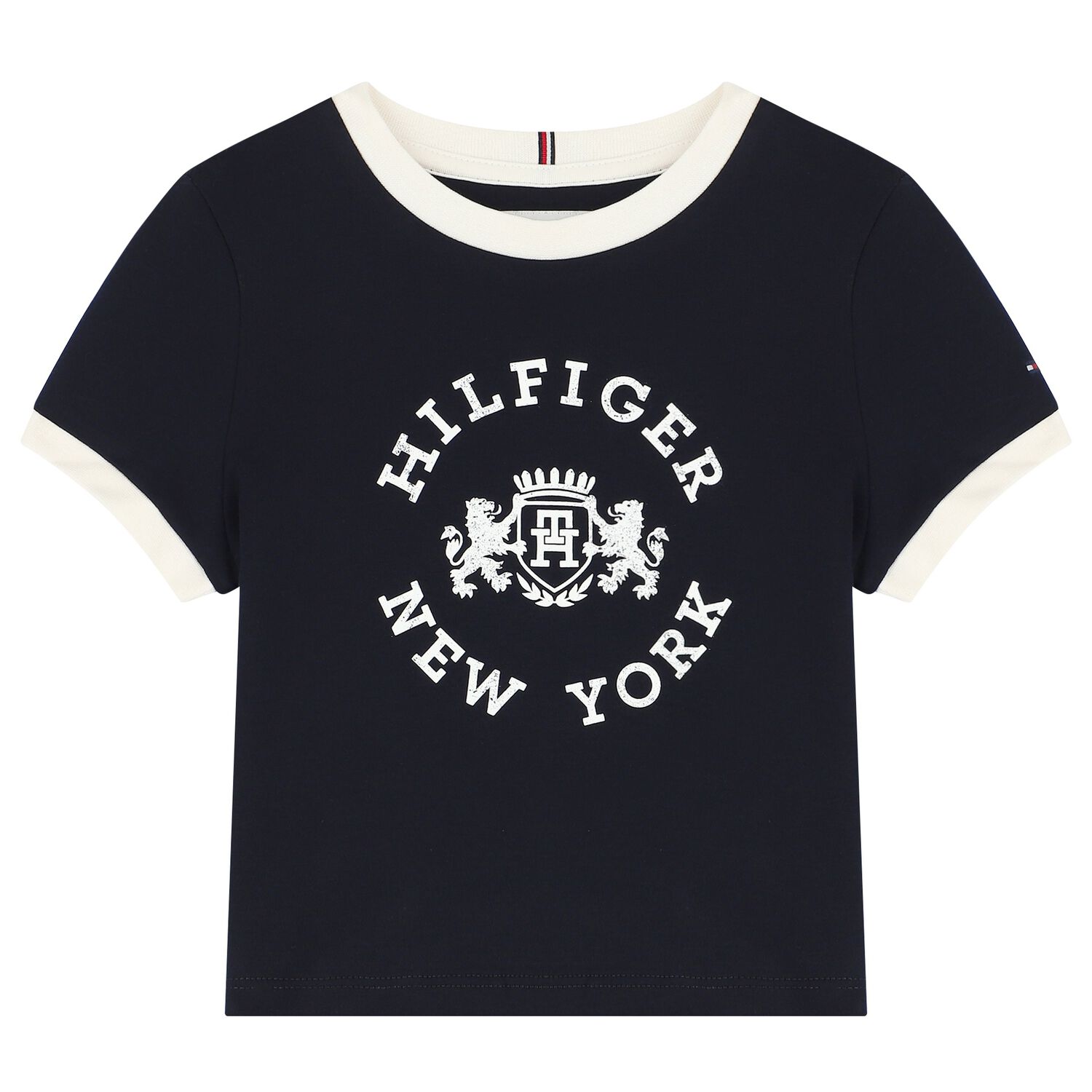 Girls Navy Blue Logo T-Shirt, 1, hi-res