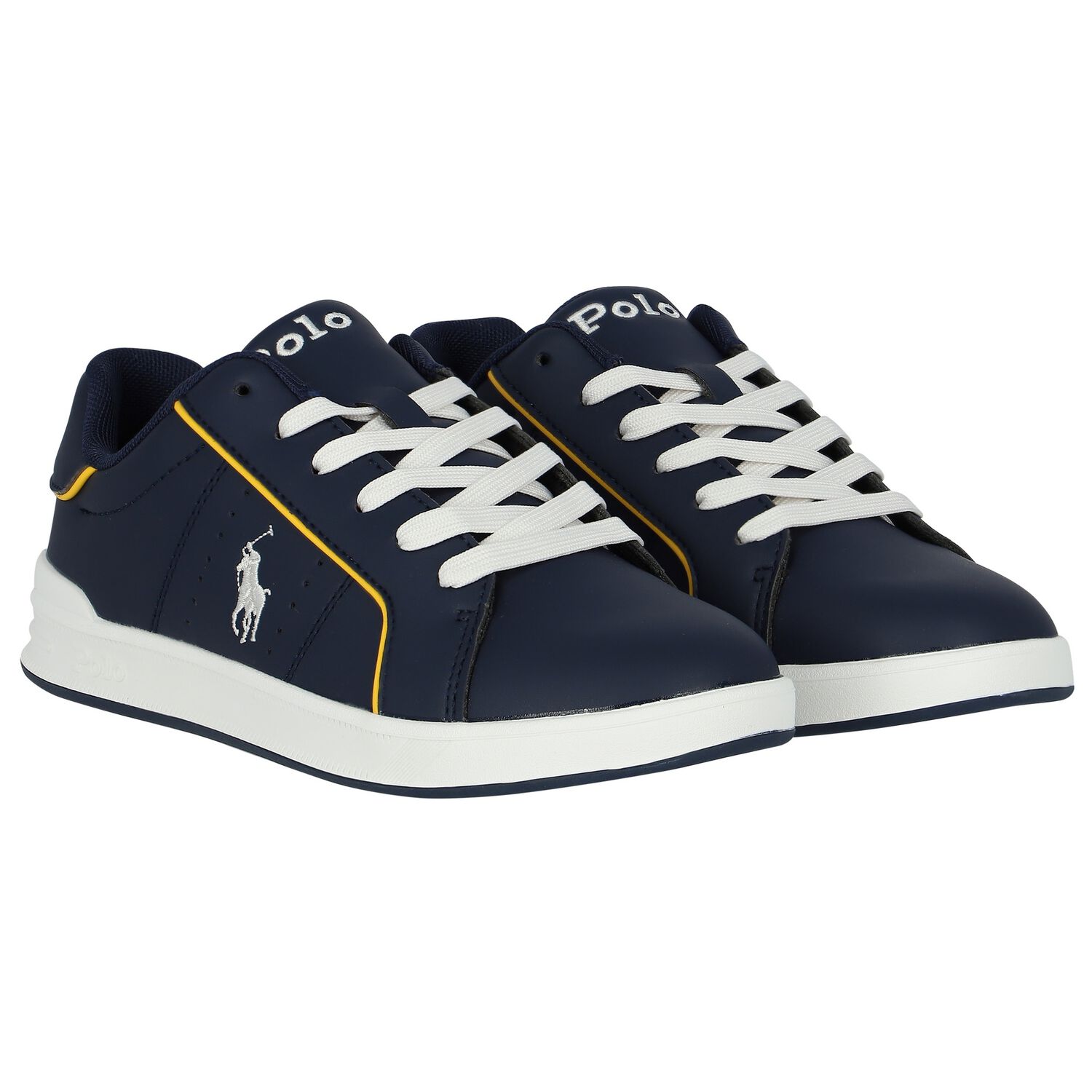 Boys Navy Blue Logo Trainers, 1, hi-res image number null