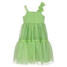 Girls Green Tiered Dress, 1, hi-res