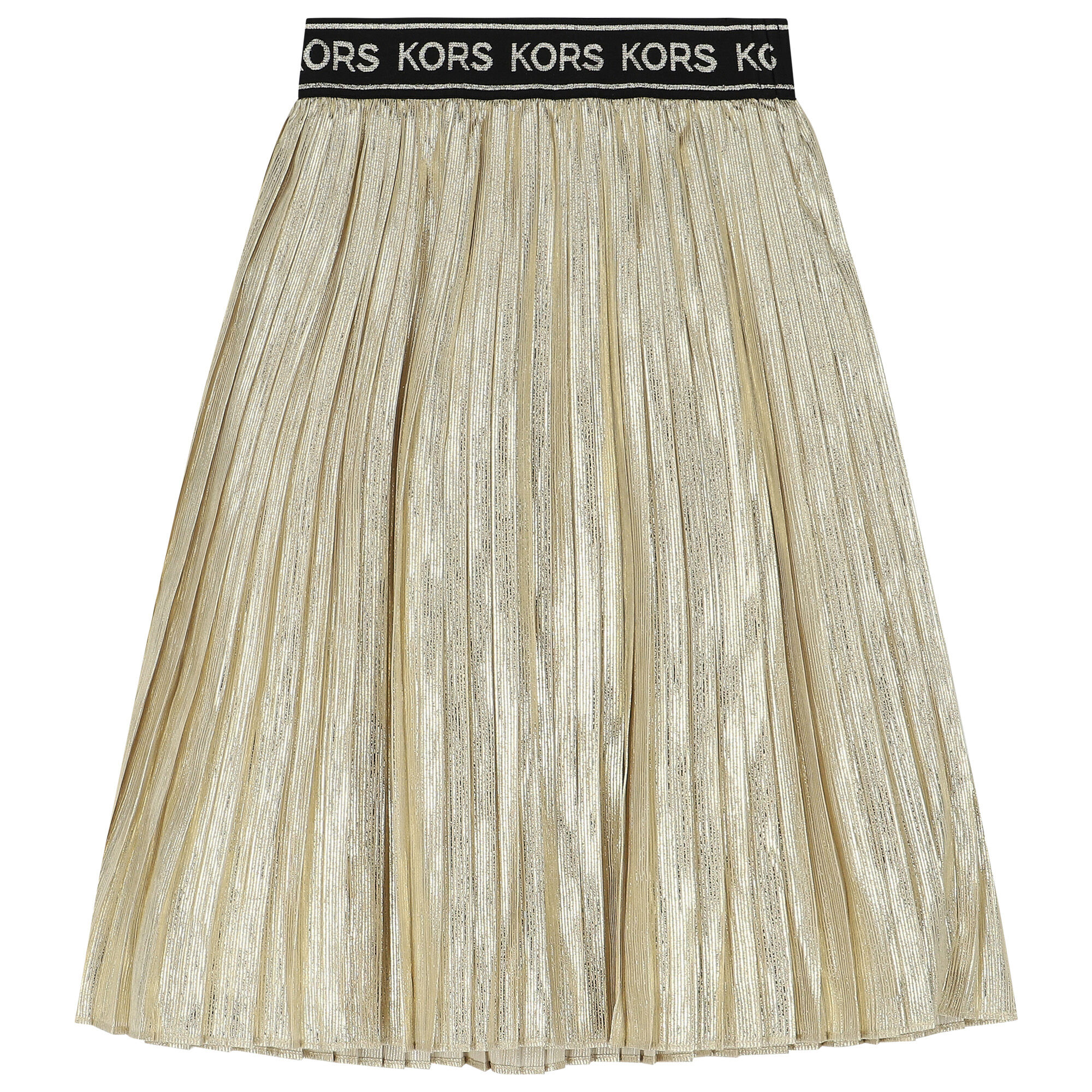 MICHAEL KORS Girls Gold Logo Pleated Skirt Junior Couture UAE