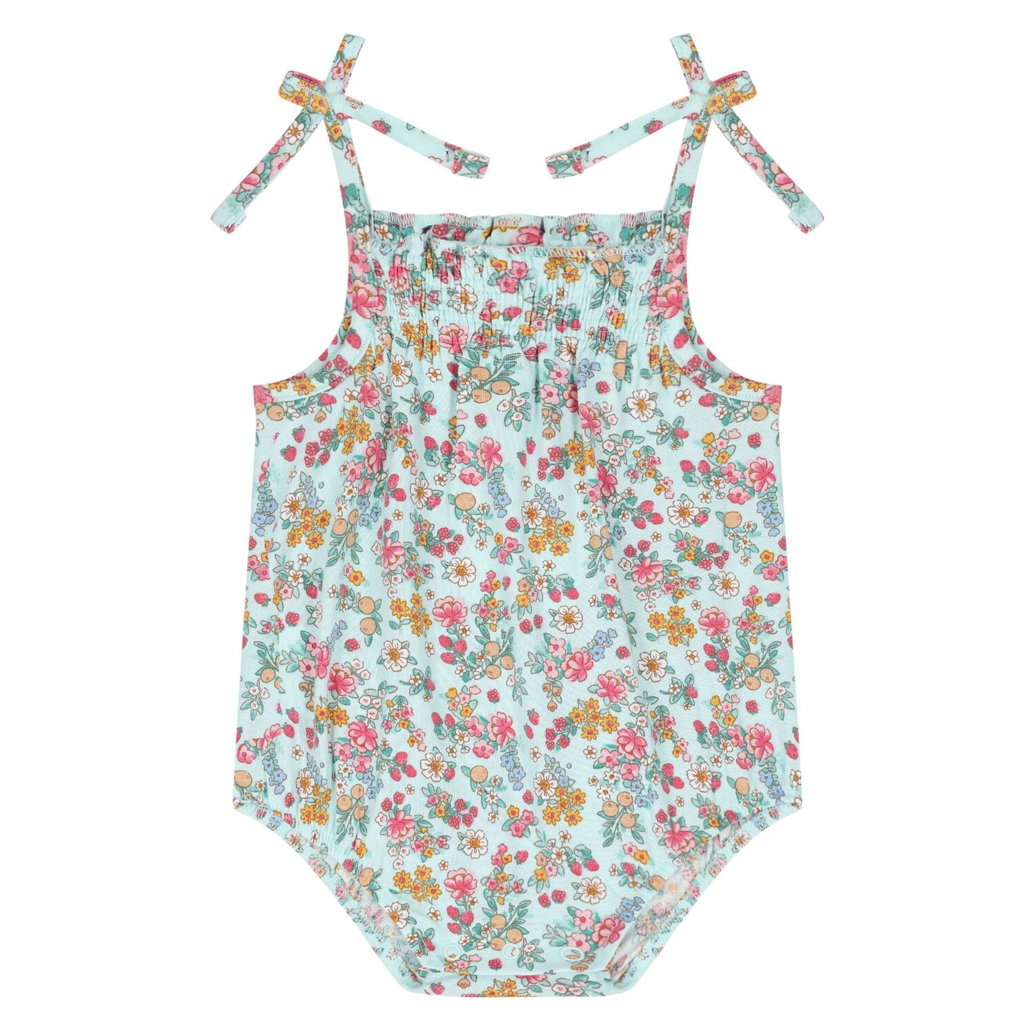 Baby Girls Green Floral Bodysuit Set, 1, hi-res