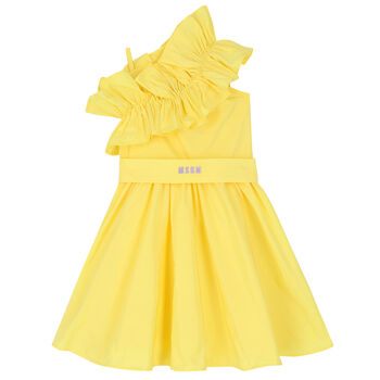 Girls Yellow Ruffle Dress