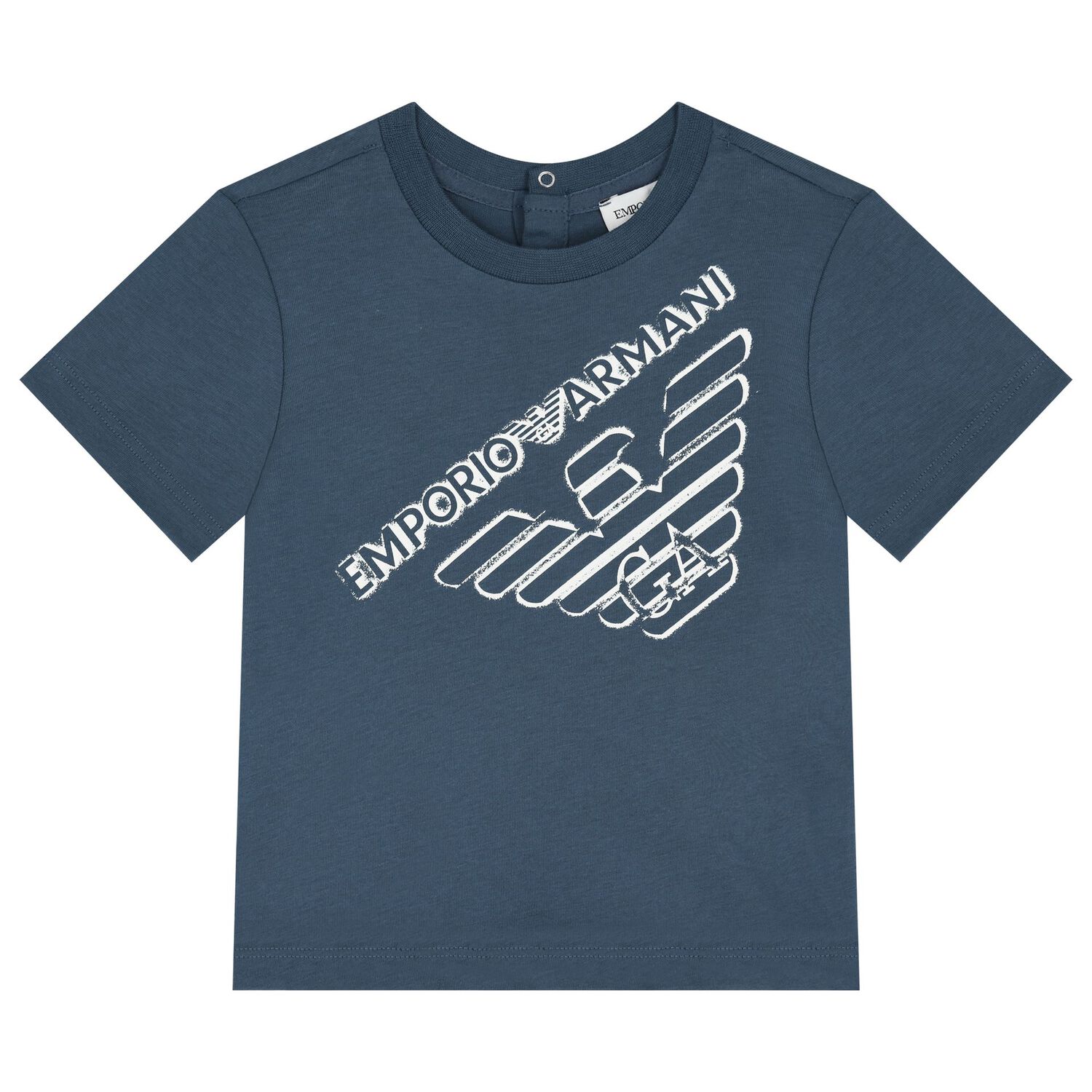 Younger Boys Navy Blue & White T-Shirt ( 3-Pack ), 1, hi-res