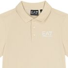 Boys Beige Logo Polo Shirt, 5, hi-res