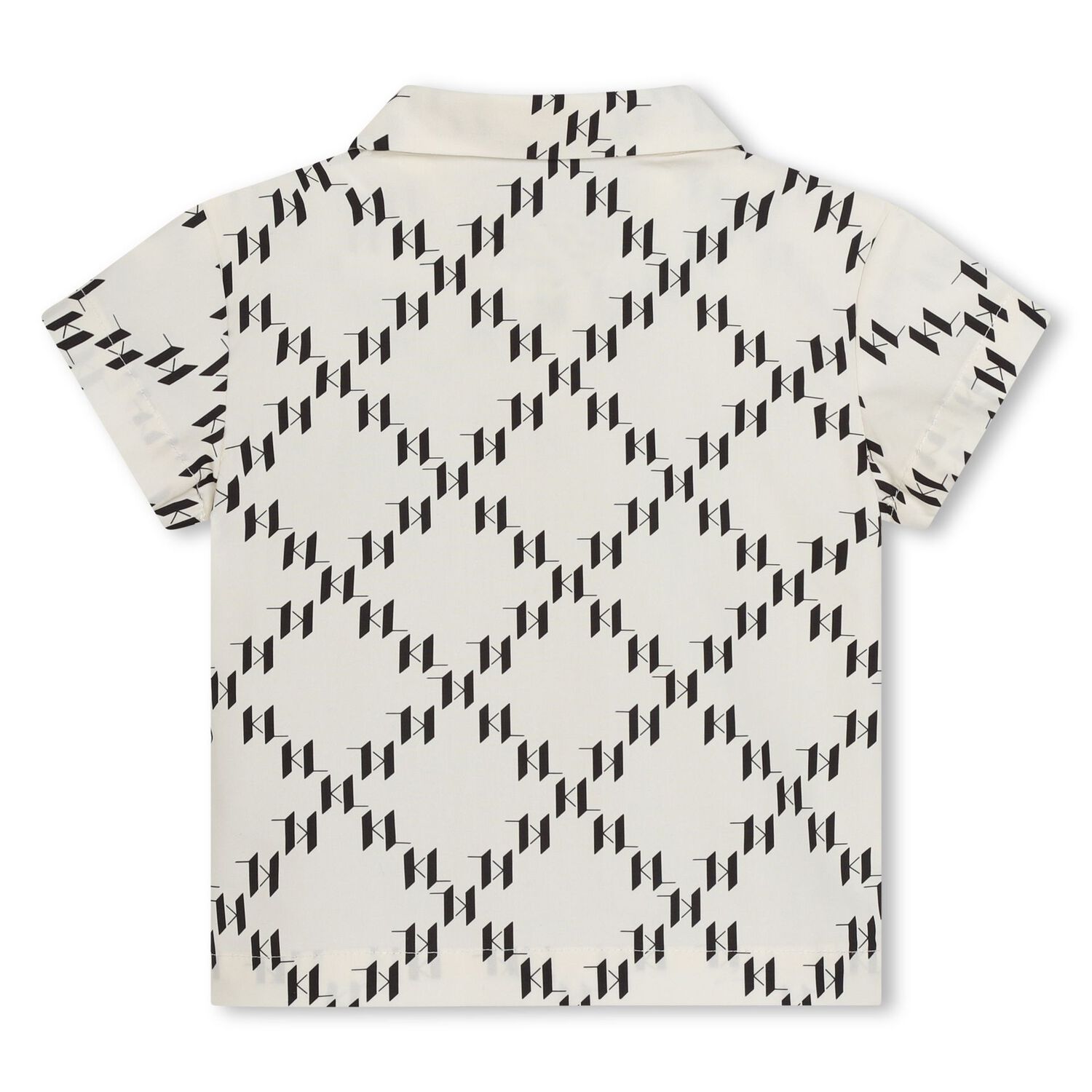 طقم أولاد شورت بالشعار باللون العاجي والأسود, 1, hi-res