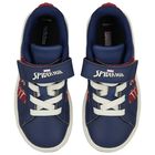 Boys Navy Blue Marvel Grand Court Trainers, 1, hi-res