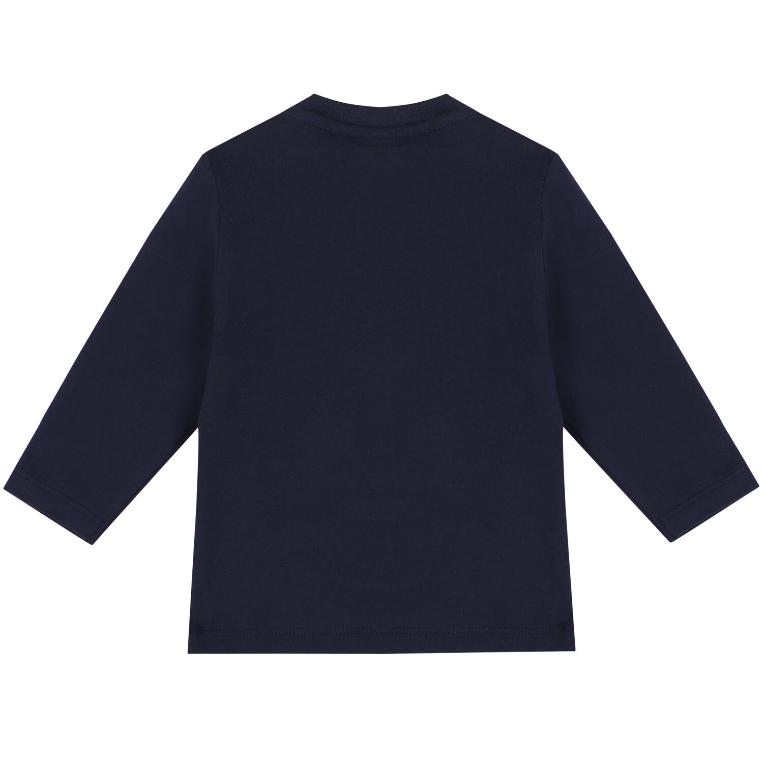 Younger Boys Navy Blue Logo Long Sleeve Top, 2, hi-res