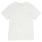 طقم شورت أبيض وبيج للأولاد بشعار, 1, hi-res