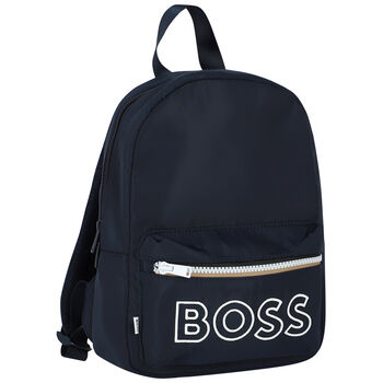 Boys Navy Blue Logo Back Pack