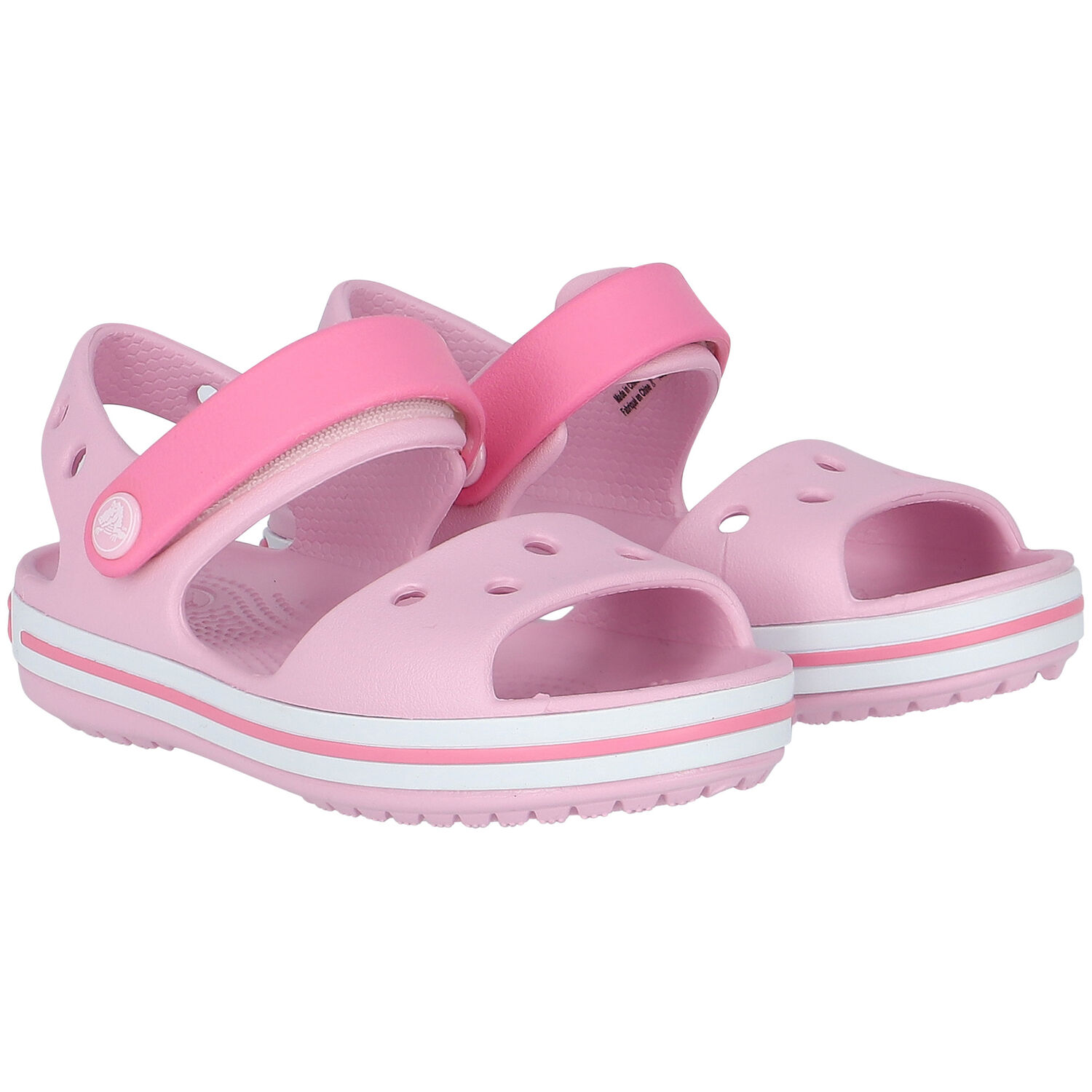 Pink Crocband Sandals, 1, hi-res