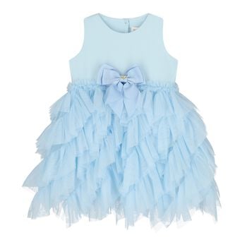Baby Girls Blue Tulle Ruffles Dress