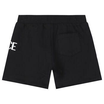 Younger Boys Black Logo Shorts