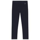 Girls Navy Blue Logo Leggings, 1, hi-res