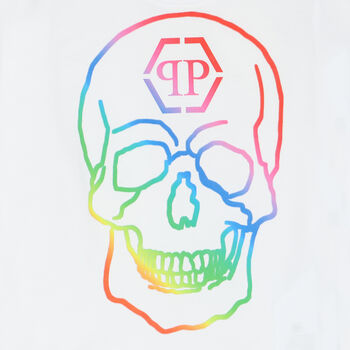 Boys White Skull Logo T-Shirt