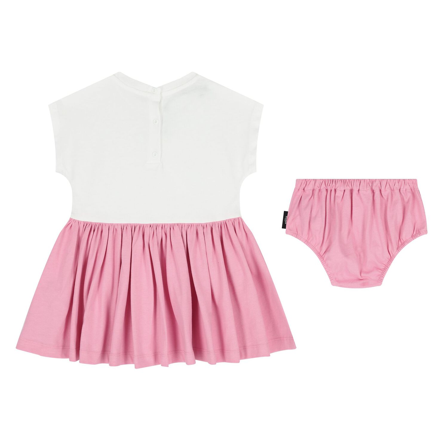 Baby Girls Pink & White Logo Dress Set, 1, hi-res