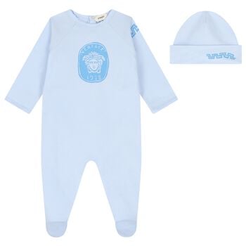 Baby Boys Blue Medusa Babygrow Gift Set