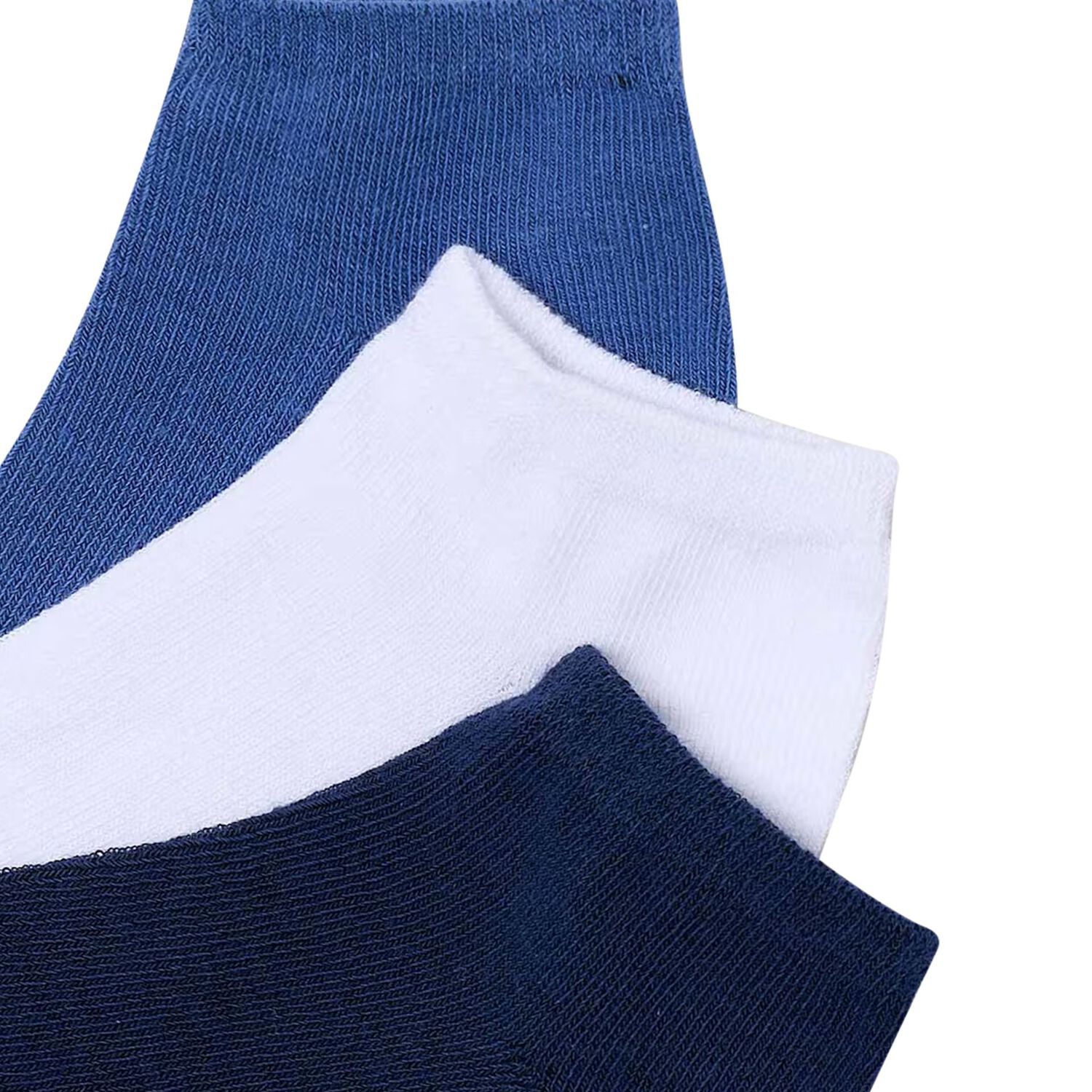 Boys Blue, Navy Blue & White Socks (3 Pack) , 1, hi-res
