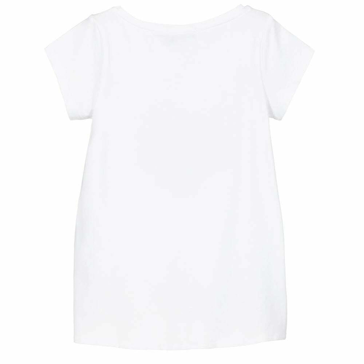 تيشيرت بالشعار باللون الابيض للبنات, 1, hi-res