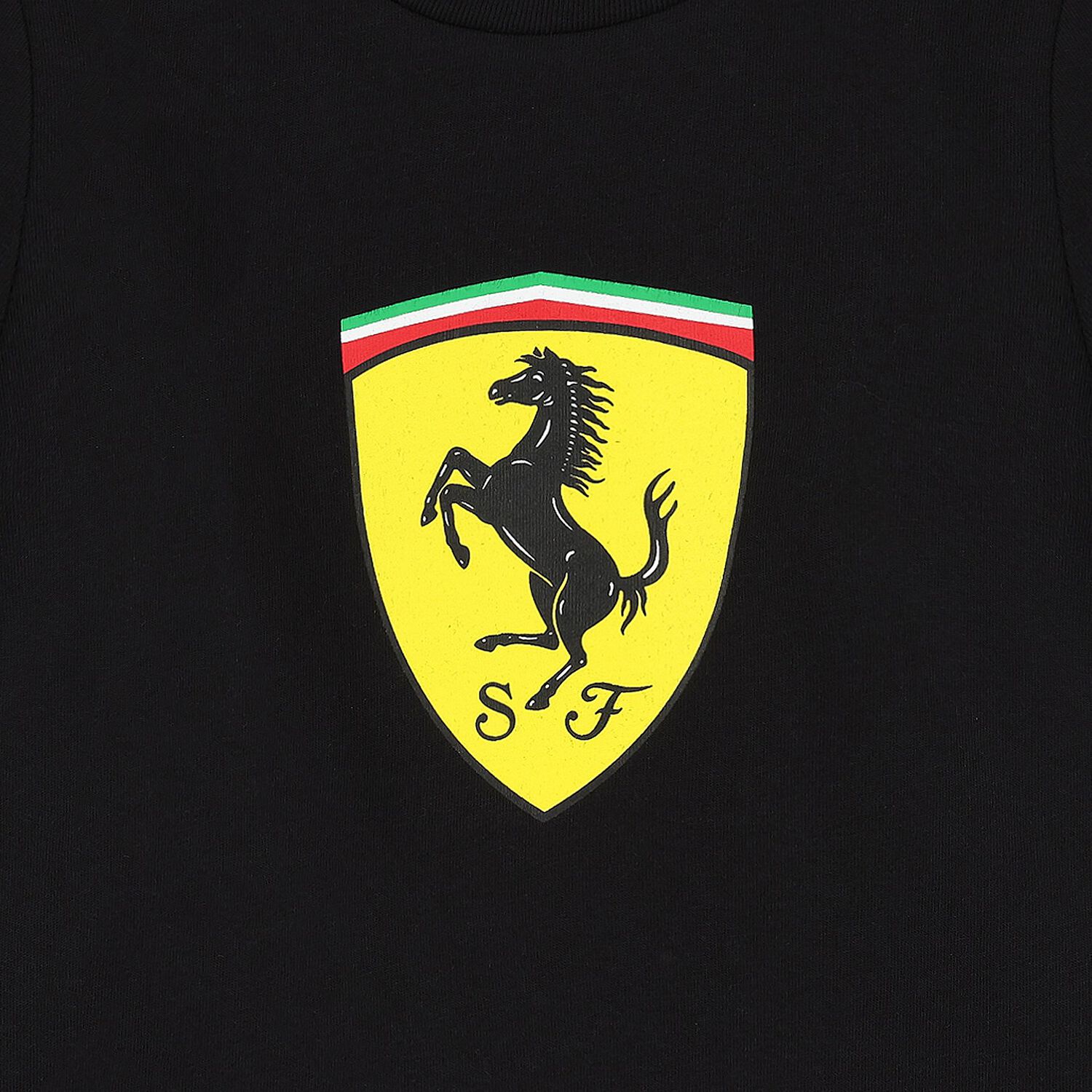 Boys Black Ferrari Logo T-Shirt, 1, hi-res image number null