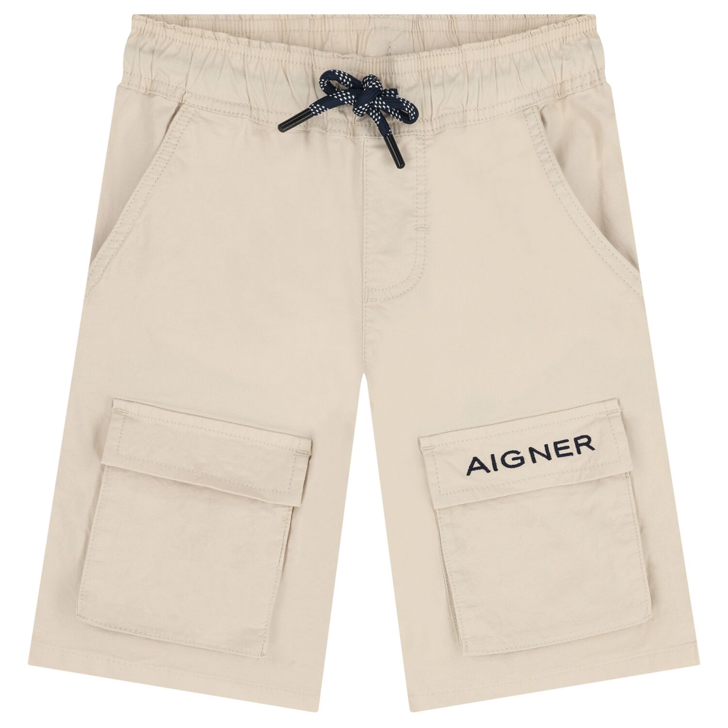 Boys Beige Logo Shorts, 2, hi-res