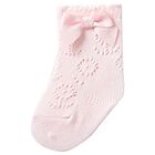 Baby Girls Pink Knitted Bow Socks, 3, hi-res