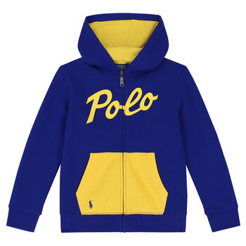 Boys Blue Logo Zip Up Top