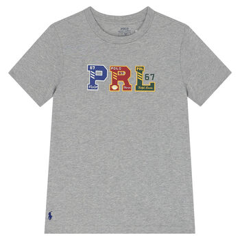 تيشيرت بالشعار باللون الرمادى للاولاد