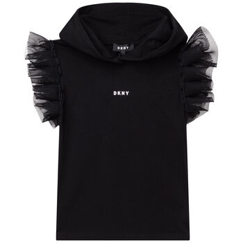 Girls Black Tulle T-Shirt