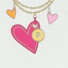 تيشيرت بنات بالشعار وطبعة قلب باللون الأبيض, 1, hi-res