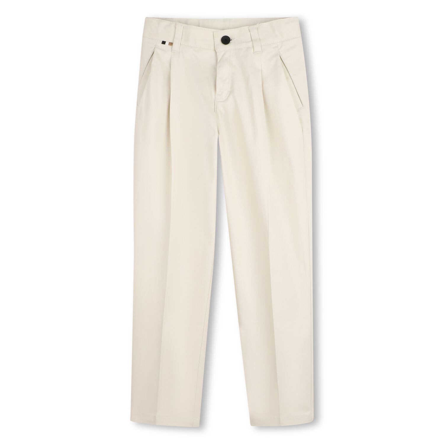 Boys Mini Me Beige Trousers, 1, hi-res