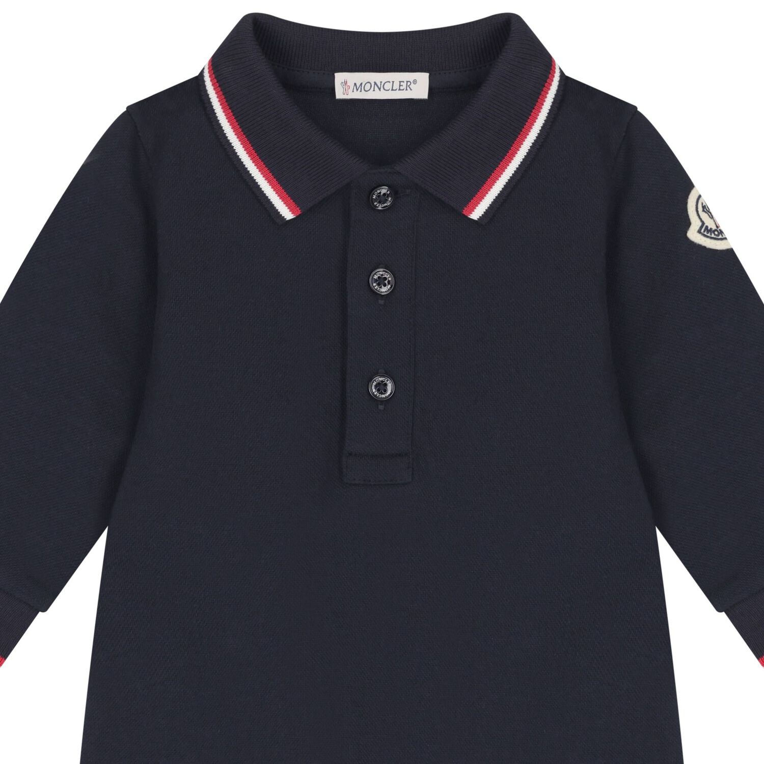 Baby Boys Navy Blue Logo Polo Romper, 1, hi-res image number null